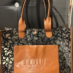 Tous Black and Tan Women's Tote Bag